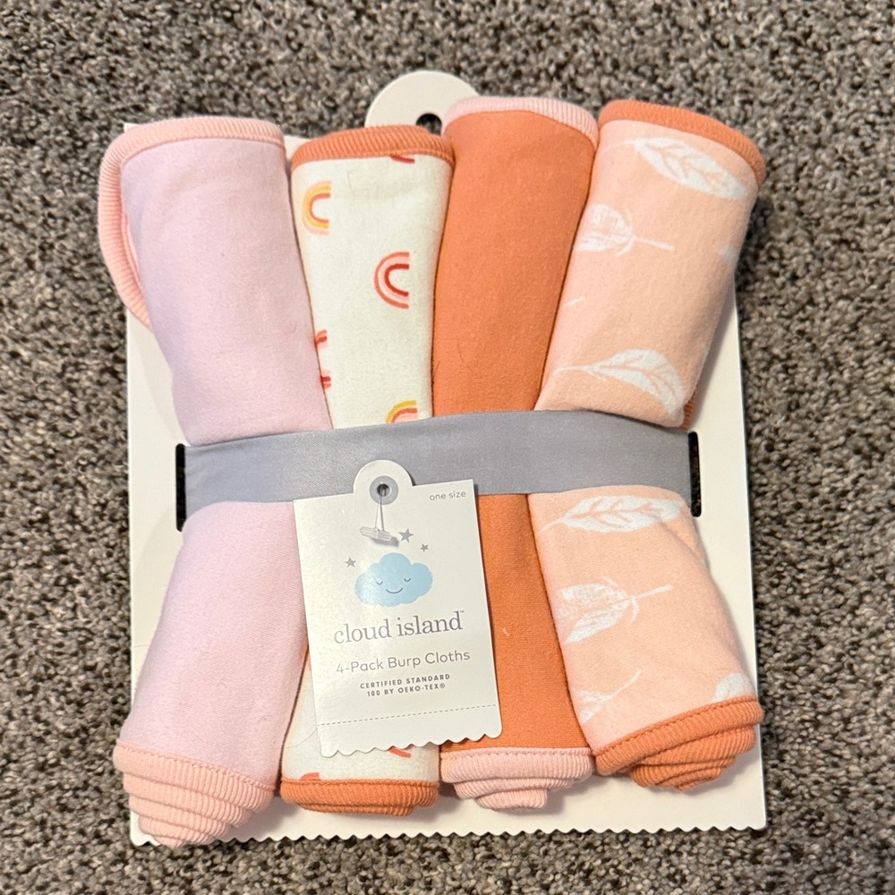Cloud Island Pastel Burp Cloth Set